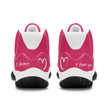 Load image into Gallery viewer, Ti Amo I love you - Exclusive Brand - Cerise Red 2 - High Top Air Retro Sneakers - White
