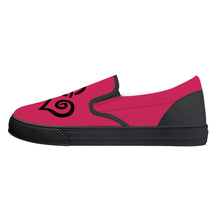 Load image into Gallery viewer, Ti Amo I love you -  Exclusive Brand  - Cerise Red 2 - Double Black Heart - Slip-on Shoes - Black Soles
