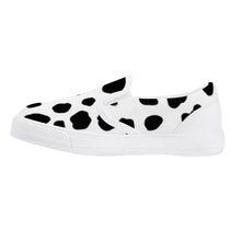 Load image into Gallery viewer, Ti Amo I love you - Exclusive Brand - White &amp; Black Cow Spots - Kids Slip-on shoes - White Soles
