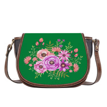 Load image into Gallery viewer, Ti Amo I love you - Exclusive Brand - Fun Green - Floral Bouquet - Saddle Bag
