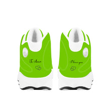 Load image into Gallery viewer, Ti Amo I love you - Exclusive Brand  - Apple Orchid Green -Mens / Womens - Unisex  Basketball Shoes - White Laces
