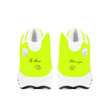 Load image into Gallery viewer, Ti Amo I love you - Exclusive Brand  -Artic Lime - Mens / Womens - Unisex  Basketball Shoes - White Laces
